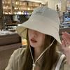 Korean New Light and Thin Bucket Hats for Women Spring Summer Fashion Versatile Sunscreen Foldable Casual Strap Basin Caps