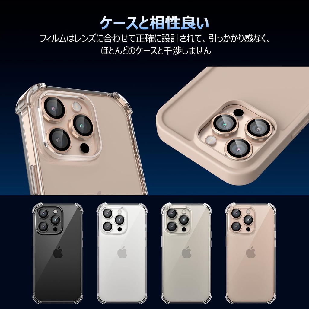 Podick Camera Film for iPhone 16 Pro Max Camera Cover 9H Tempered Glass Aluminum Alloy for iPhone 16 Pro Max Camera Protection Scratch Resistant