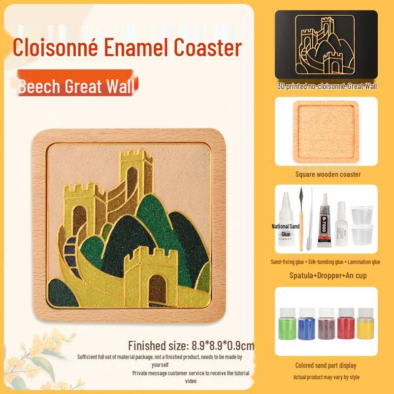 Набор для изготовления подставок в технике перегородчатой эмали: Цзинтайлань без волочения проволоки, в китайском стиле, командное мероприятие ручной работы