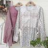 Huimei 1116 spring new women's round neck Japanese cotton shirt loose shirt top embroidery literary style ins