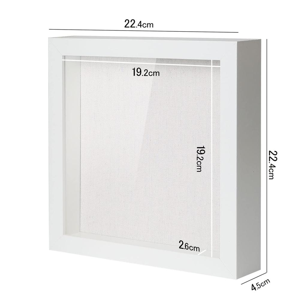 Telarana 3D Рамка-коробка Рамка Настенное крепление Настольная Празднование Квадратный Белый Диаметр 224 x 224 x 45 ММ Внутренний диаметр 192 x 192 x 25 "Внешний ММ"