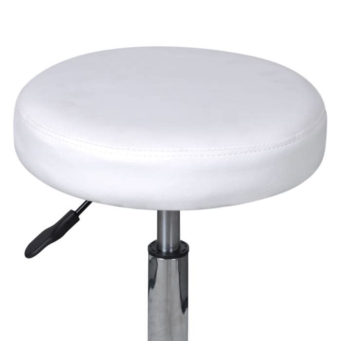 VidaXL White Office Stool Stool with Wheels Office Chair Home 240470