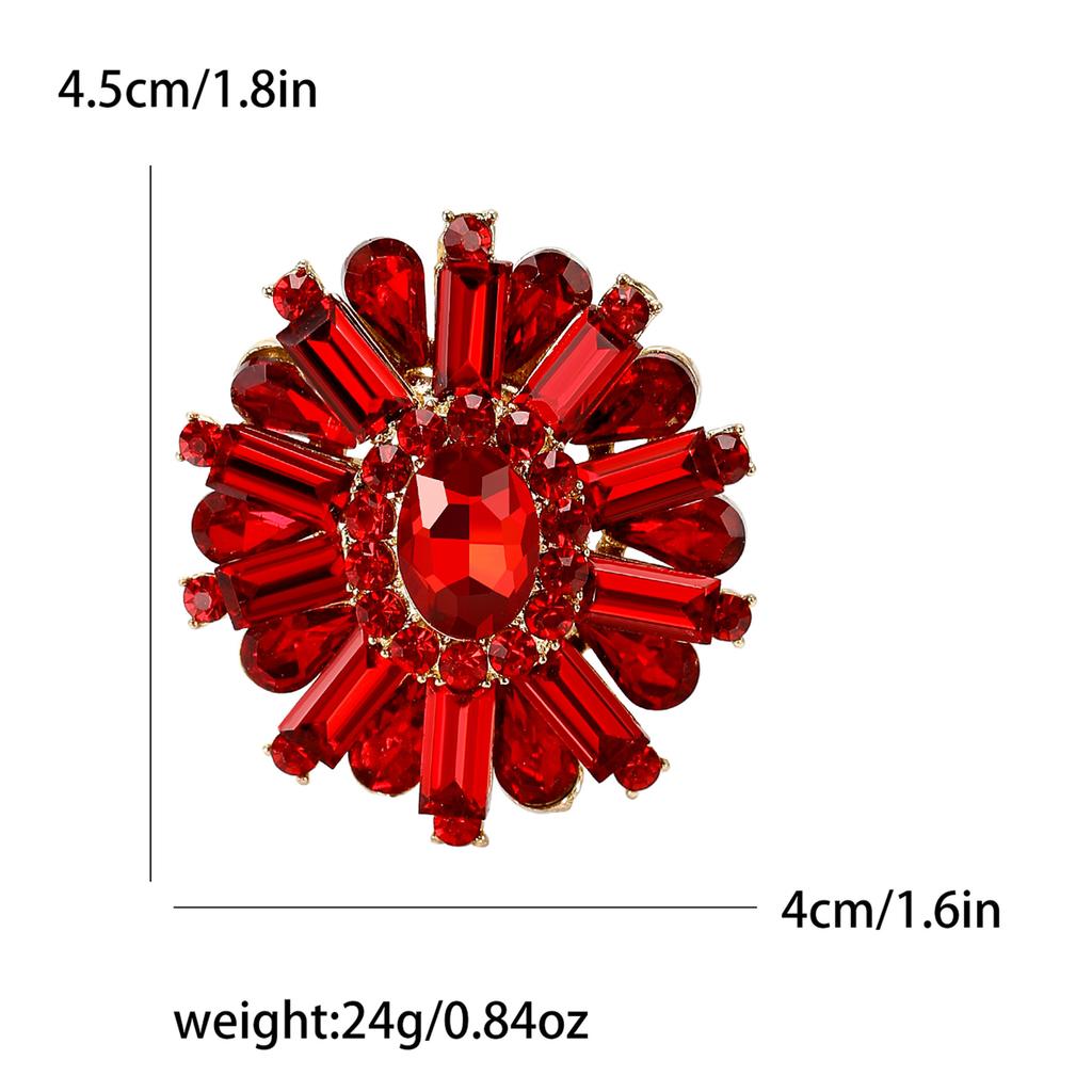 Стильная винтажная брошь в виде цветка из кристаллов, роскошная простая брошь для женского костюма и платья