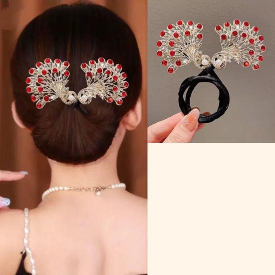 Peacock Shape Hair Clip Bun Maker Women Peacock Hairstyle Twist Multi-Functional Hair Curler Bun Maker Easy Fast Snap Roll Hair Tool for Long Hair