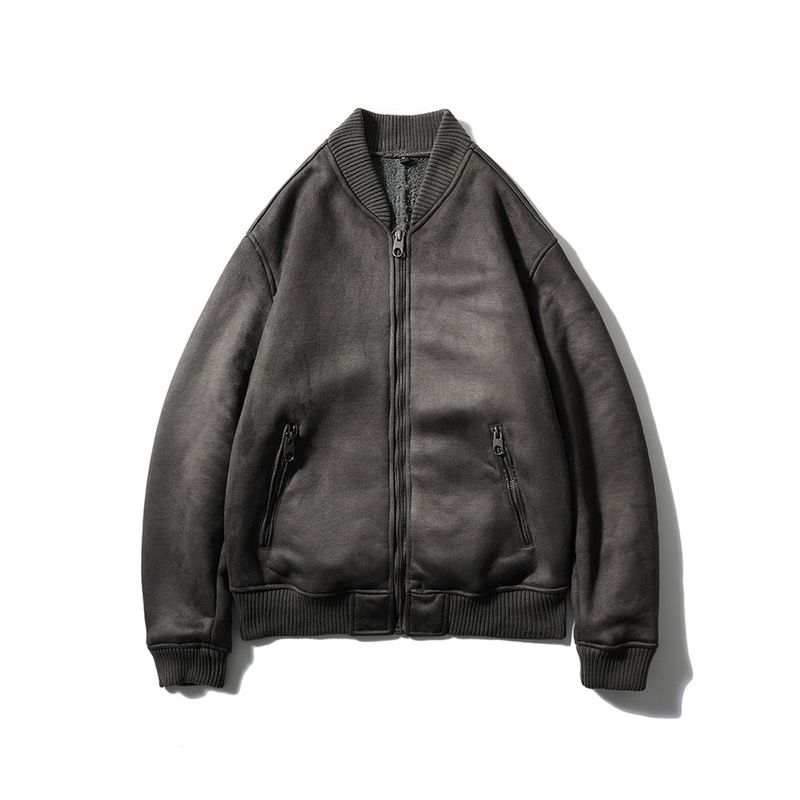 American Retro Style Suede and Fur Integrated Lamb Wool Coat for Men, Winter Foreign Trade Men's Clothing, Fleece-Lined Jacket