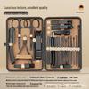 Brown 24-Piece Nail Clipper and Trimming Set with Stainless Steel Cuticle Scissors and Nail File