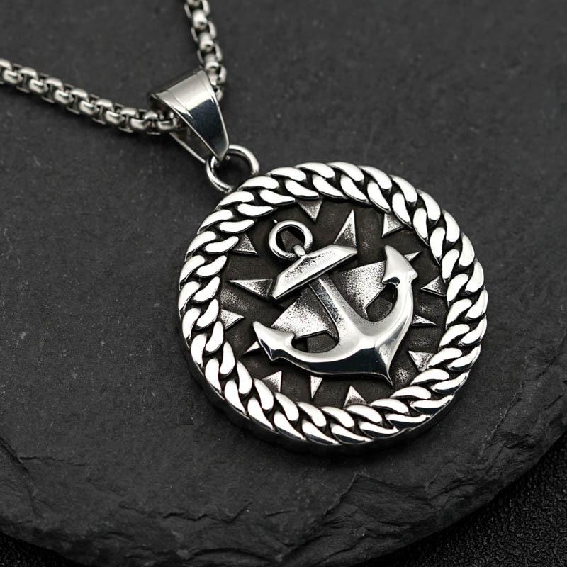 Retro Viking Necklace for Man Fashionable l Viking Anchor Pendant Hip Hop Clothes Chain Jewelry Accessories