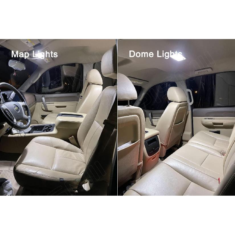 15 Piece 6000K White LED Interior Light Kit Package Replacement for Chevy Chevrolet Tahoe/Suburban, GMC Yukon 2007 2008 2009 2010 2011 2012 2013