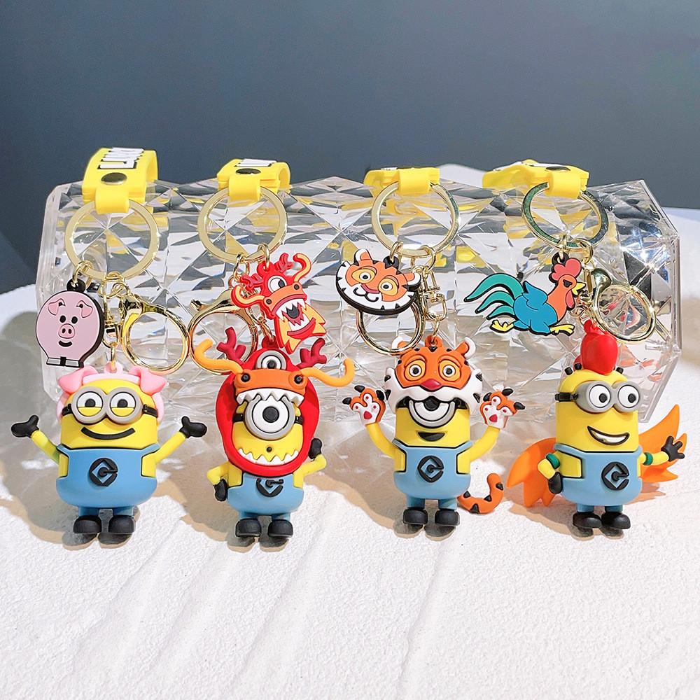 Adorable Cartoon Zodiac Silicone Keychain Cute Animal Car Hanging Charm