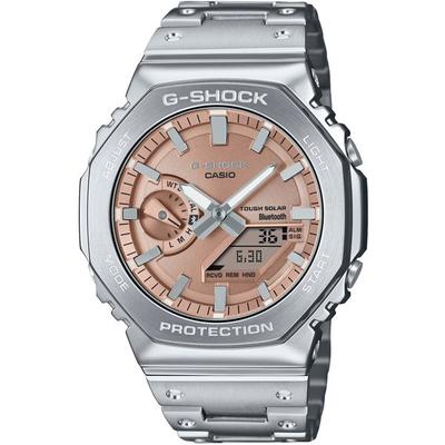Мужские часы G-SHOCK GM-B2100AD-5AJF [G-SHOCK 2100 Series FULL METAL] Круглые серебристые