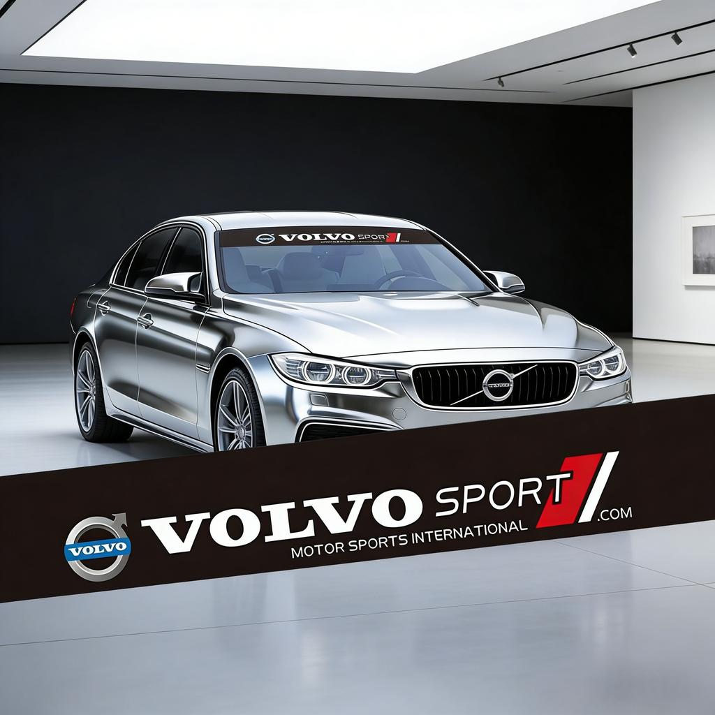 ptwrl4 Volvo Sport Racing Front Windshield Sunshade Sticker For XC60 XC90 S60 S90 V60 V90 135x20cm Car Decor Decal Auto Accessory