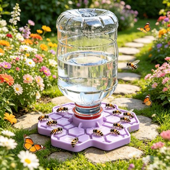Bottle Bee Drinking Tray 3D Printed Bee Water Feeder Outdoor