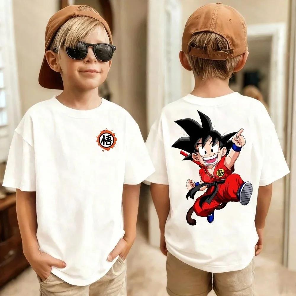 2026 Summer Dragon Ball Print Kid Goku Graphic Cotton T-Shirt, Boys Girls Harajuku Streetwear Anime Children Short Sleeve Tee