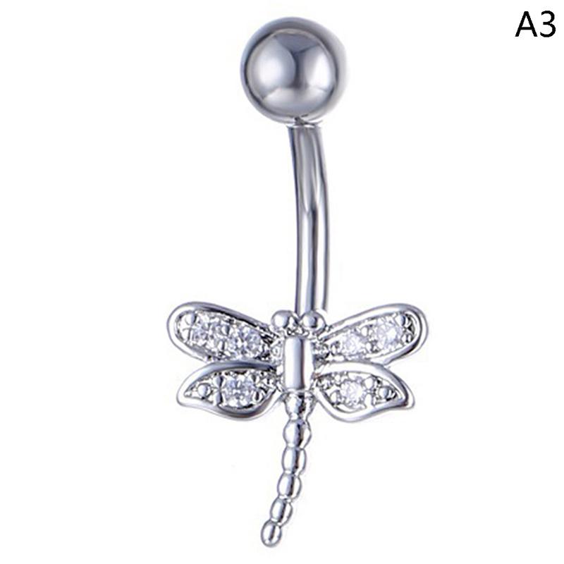 Crystal Belly Button Ring Animal Shape Belly Piercing Stainless Steel Navel Ring