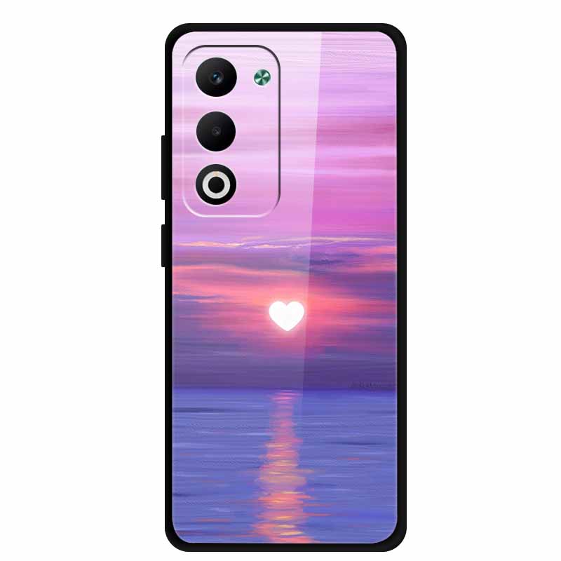 Glass Back Cover For Oppo A5 5G 2025 Phone Case 6.67" Hard Tempered Glass Case For Oppo A5i Pro 4G Case A5iPro Soft Bumper Shell