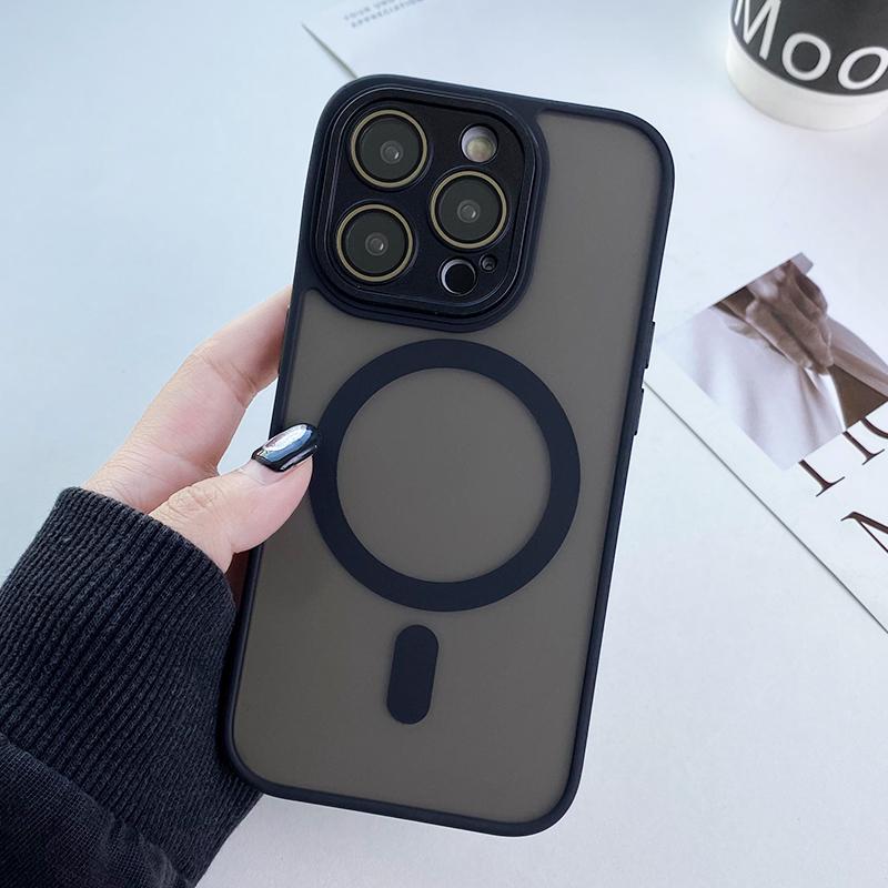 Матовый Защитный Магнитный Чехол Magsafe Полупрозрачный Для iPhone 11 12 13 14 Plus 15 16 Pro Max Беспроводная Зарядка Защита Камеры