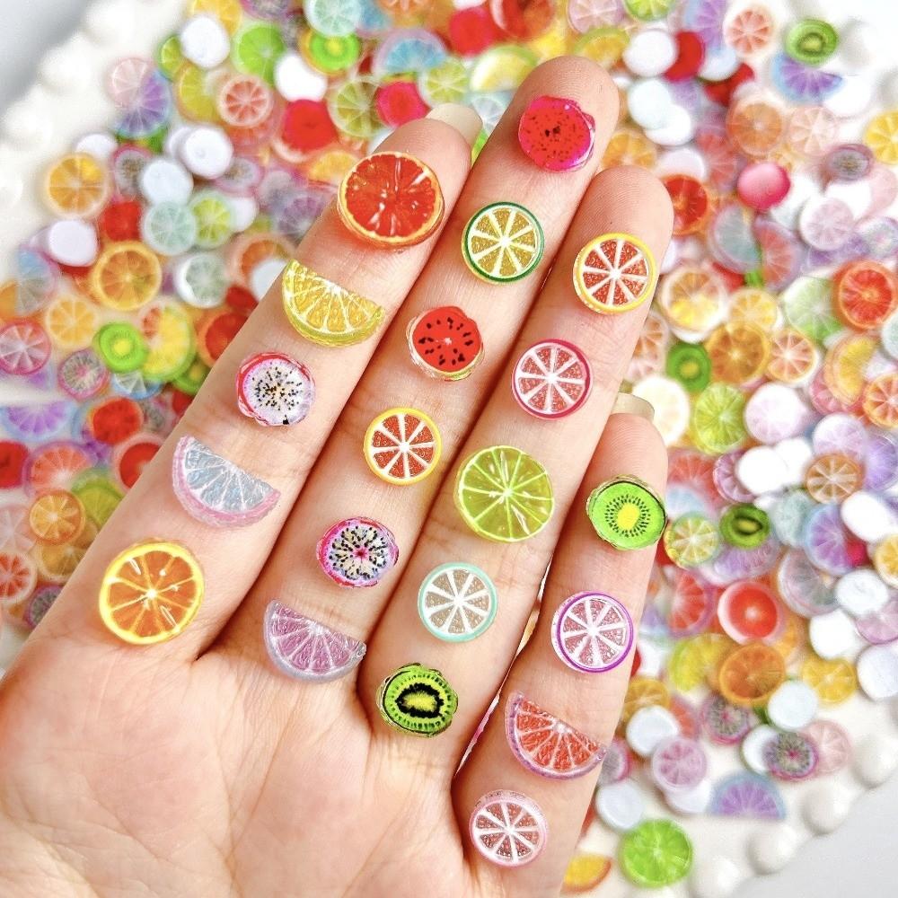 30Pcs/Bag Orange Shape 3D Nail Art Charms Resin Flatback Nail Rhinestones Nail Decoration DIY Nails