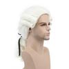 Grey White Black Lawyer Judge Baroque Curly Male Costume Wigs Deluxe Historical Long Synthetic Cosplay Wig for Halloween