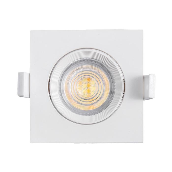 Spot LED encastrable 3en1 carré blanc 7W IP20