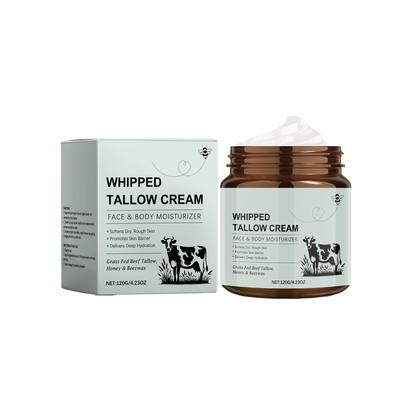 Крем для лица с коровьим жиром Tallow Cream питает и смягчает кожу, восстанавливает и успокаивает кожу лица, увлажняет и подтягивает кожу 120 г