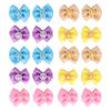 20pcs Pet Hair Bows Cute Mixed Colors Small Dog Topknots with Rubber Band for Puppy Cats Rabbits