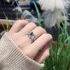Vintage Bling Flash Advanced Sense Artificial Cultivation Paraiba Ring Female Opening Light Luxury Emerald Ring