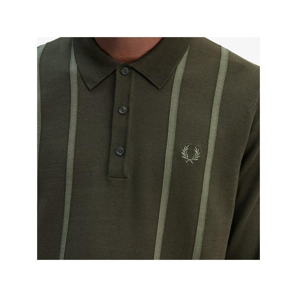 Fred Perry [sharp] Трикотажная рубашка в вертикальную полоску, охотничий зеленый Afpm2436537 408 qzgAfpm2436537 408