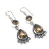 Smoky Topaz Gemstone 925 Sterling Silver Earring 2.05"