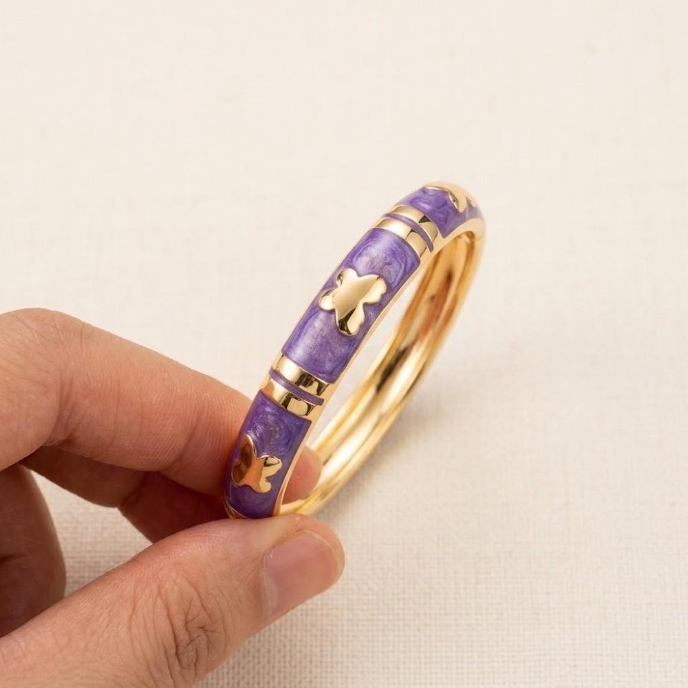Chinese Traditional Butterfly Crystal Bracelet Colorful Children Flower Bangle Birthday