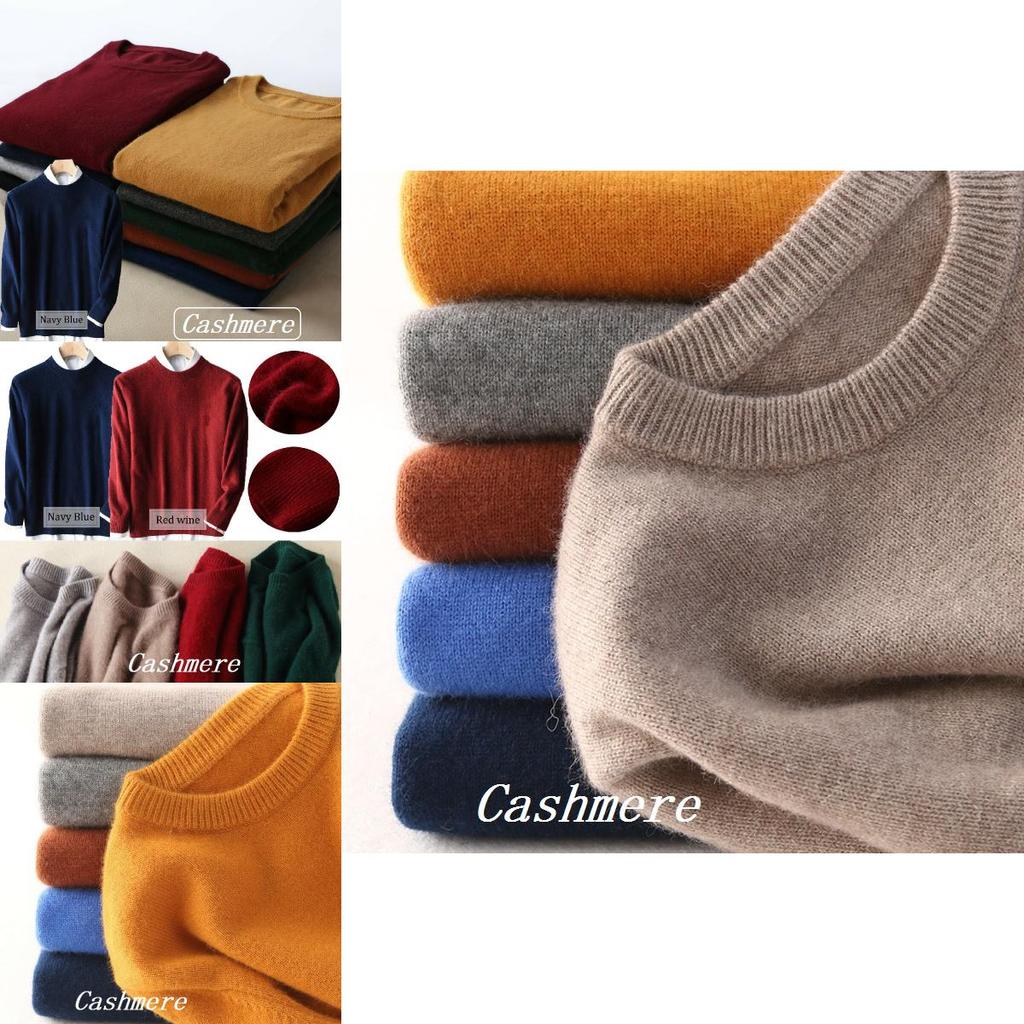 Luxuriously Soft Men's Slim Knitted Cashmere Jumper Pullover For Cozy Comfort