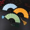 Позолоченный веер из рисовой бумаги Ханьфу, 4-дюймовые бумажные веера, летние аксессуары для вееров, складной веер, танцевальные веера