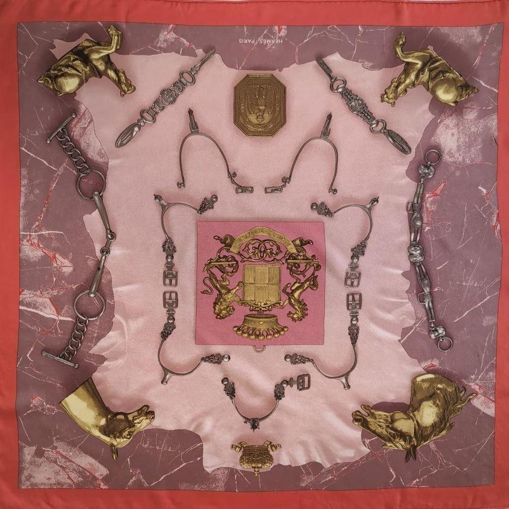 Б/у Платок Hermes Carre PARURES EQUESTRES 84B