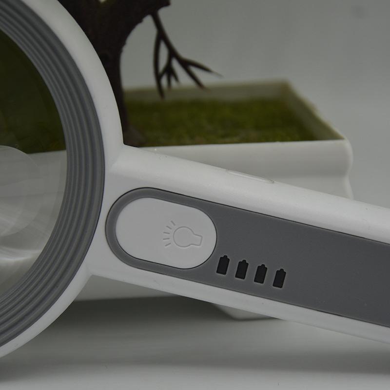 1Pc Rechargeable Handheld Magnifier 3 Lighting Modes Illuminated Magnifying Glass With Led Light For Seniors Reading Repair