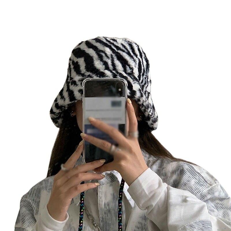 Ретро плюшевая рыбацкая шляпа женская осенне-зимняя толстая шляпа-ведро