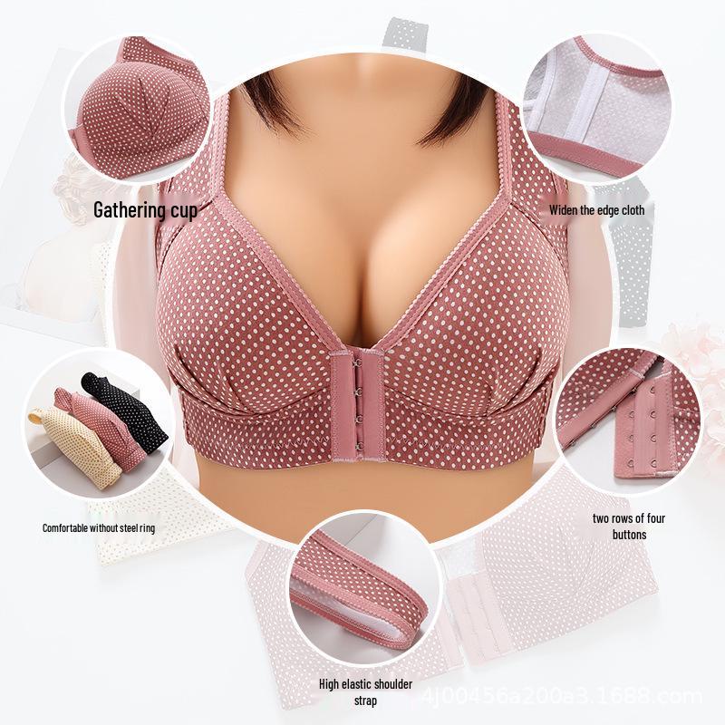 Plus Size Wire-Free Front Closure Bra with Side Support and Underarm Fat Coverage