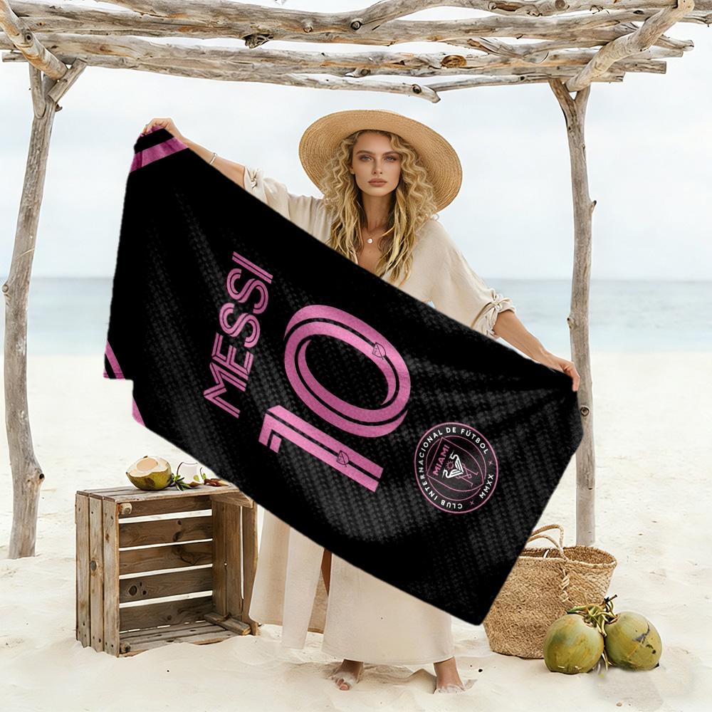 Football Messi Beach Towel Super Soft Microfiber Quickdry Fabric Comfortable Lightweight