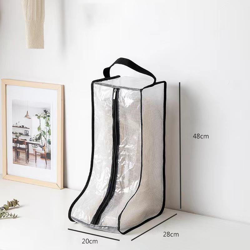 Boots Storage Bag Waterproof Dustproof Transparent Shoes Protection Bag Zippered Portable Boots Pocket Household Travel Storage MIT