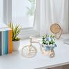 Маленькая плетеная корзина для цветов из ротанга, трехколесный держатель для цветов, плетеная корзина для хранения искусственных цветов, украшение для дома и рабочего стола