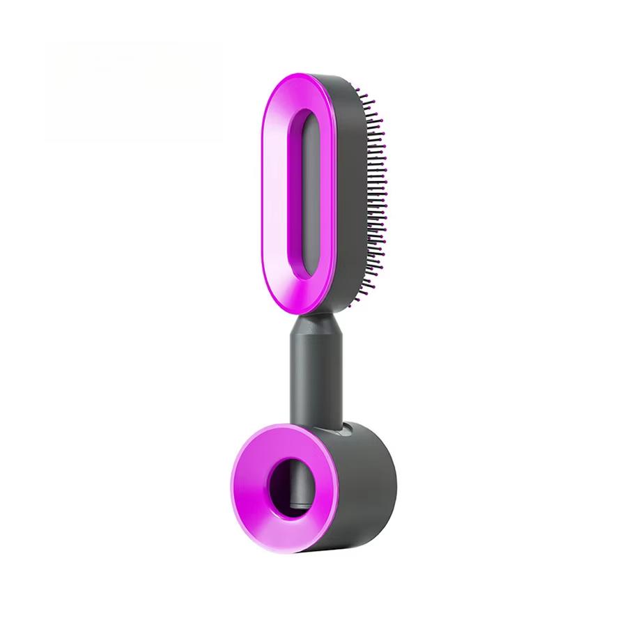 Low Price ABS Comb Nylon Detangling Hair Brush with Quick Click up One Key Self Cleaning for Women