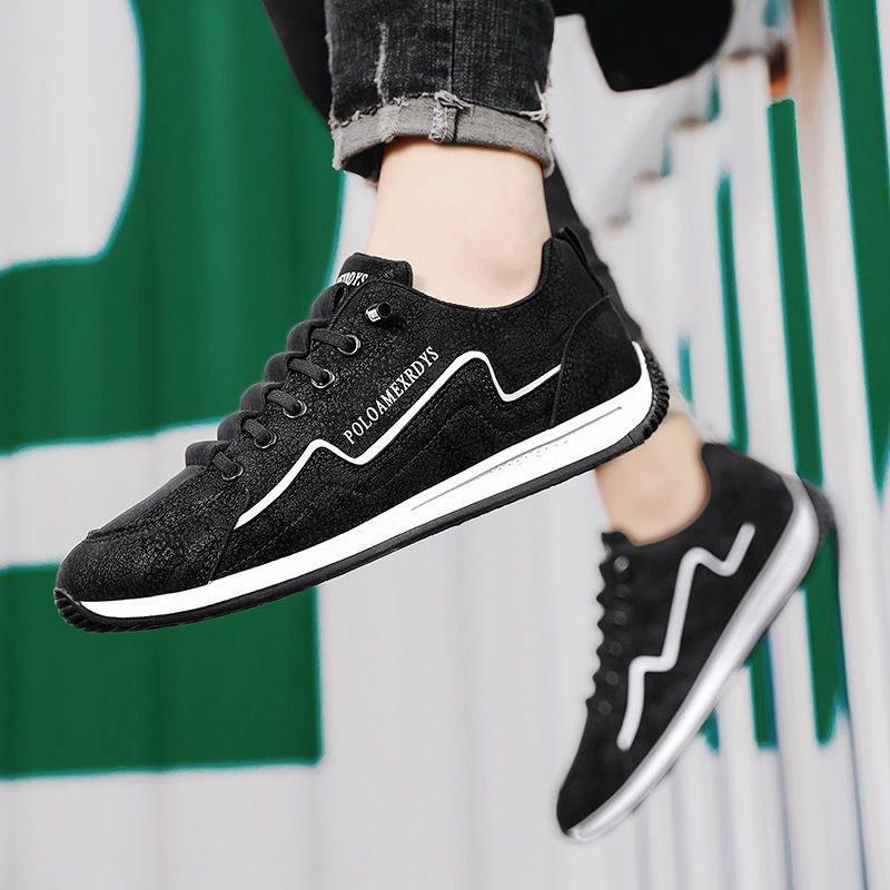 Мужская кожаная повседневная обувь Стильная дизайнерская мужская качественная спортивная обувь Уличная удобная обувь слипоны на вулканизированной подошве Zapatos