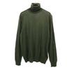 Made In Italy Wool Long Sleeve Turtleneck Sweater 48 Khaki Knit Men's Used