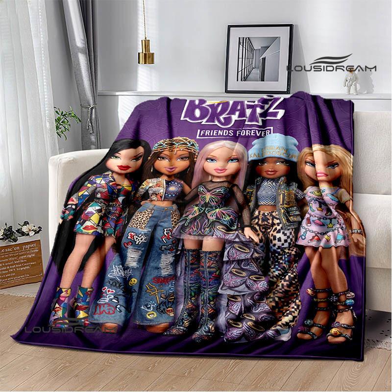 Bratz kawaii printed blanket Picnic blanket Warm blankets Outdoor Blanket Home bed linings blankets for beds Birthday Gift