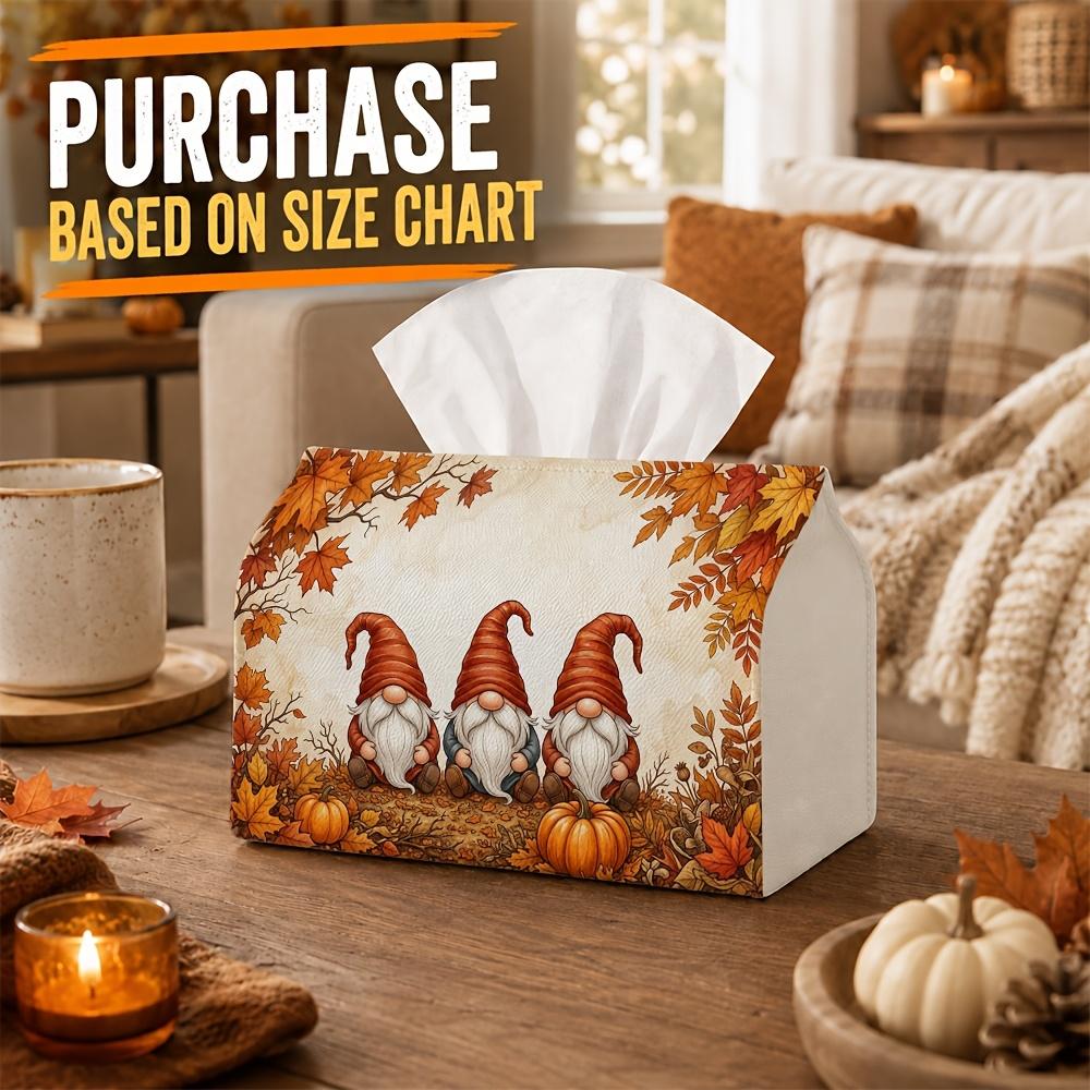 1pc Nordic Folklore Myth Tissue Box - Dwarf Gnome Trio Squash Napkin Storage Box, Suitable for Rolls/facial Tissues,multi-functional Storage Box for C