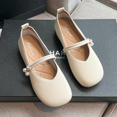 Туфли Мэри Джейн на плоской подошве с круглым носком, женские летние весенние новые универсальные модные туфли, туфли-лодочки женские