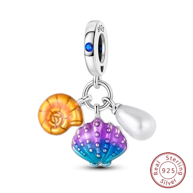 100% Медь Бабочка Фея Мечта Океан Ракушка Жемчужина Русалка Морская Черепаха Подсолнух Шармы Бусины Подходят для Браслетов Qikaola