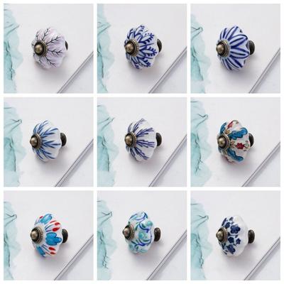 Многоцветная ручка из тыквы, керамика и сплавы, мебельная ручка, винтажная дверная ручка для шкафа