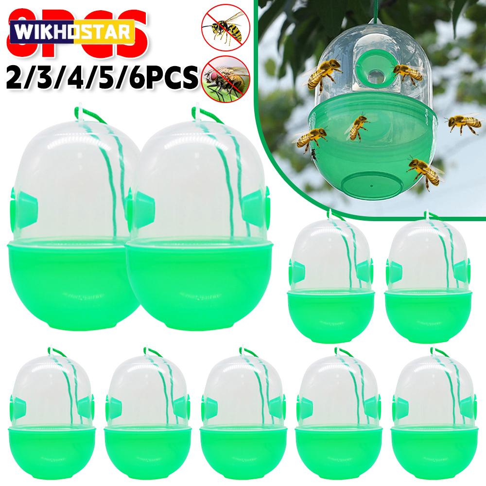 8-1PCS Reusable Fly Wasp Insect Traps Hanging Durable Plastic Asian Hornet Catcher Fly Killer Orchard Insect Trap Pest Control Products