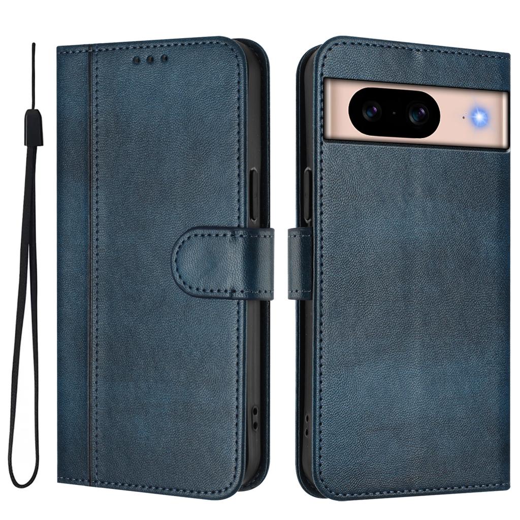 For Google Pixel 8a Cases Wallet Stand Retro Texture Leather Phone Cover with Lanyard
