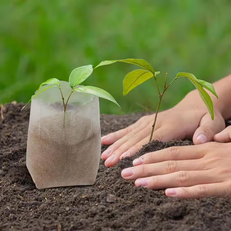 100 штук Биоразлагаемые нетканые мешки для выращивания рассады