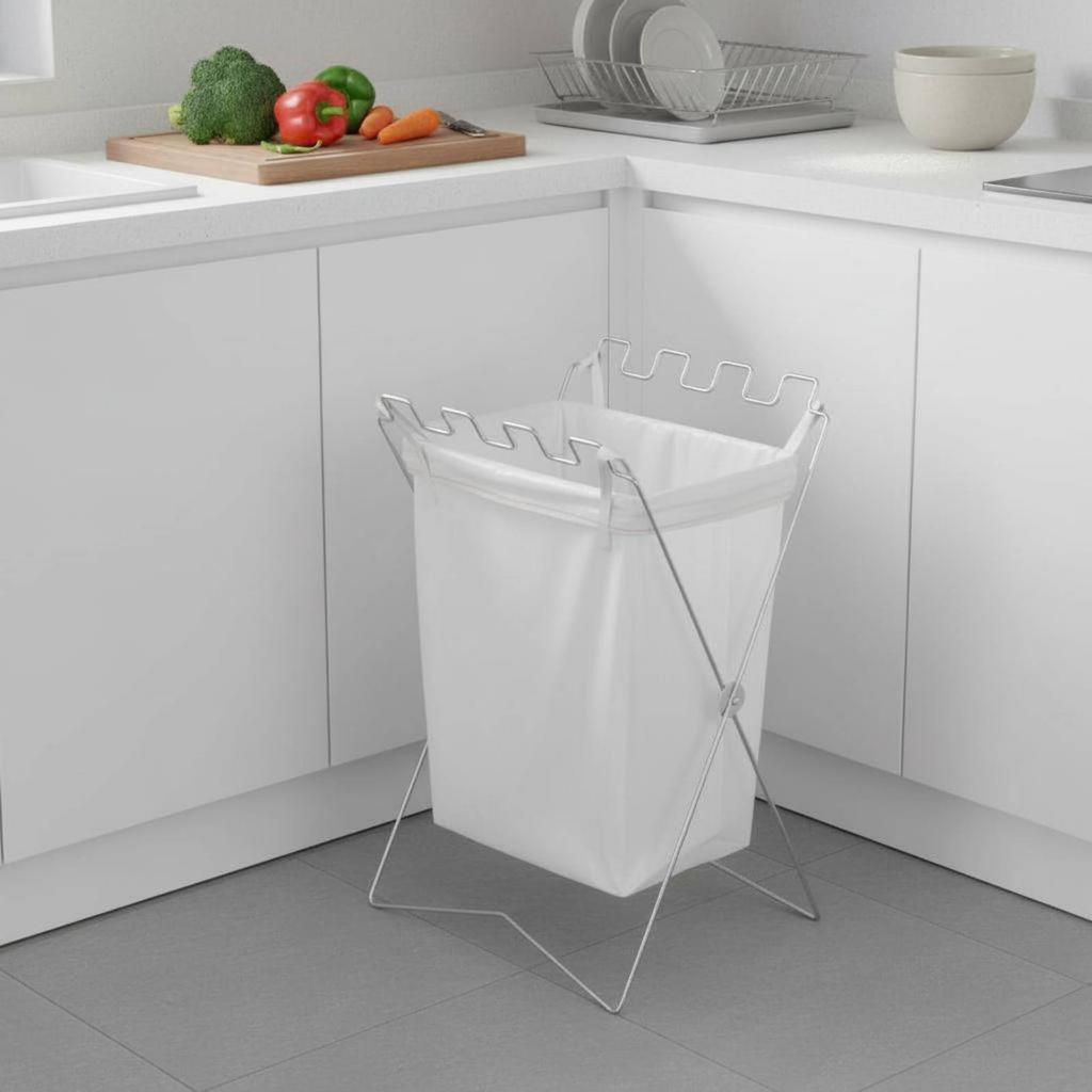 Foldable Trash Bag Stand Stable Portable Garbage Bag Rack Foldable Waste Sorting Frame Wide Opening Rustproof for Barbecue